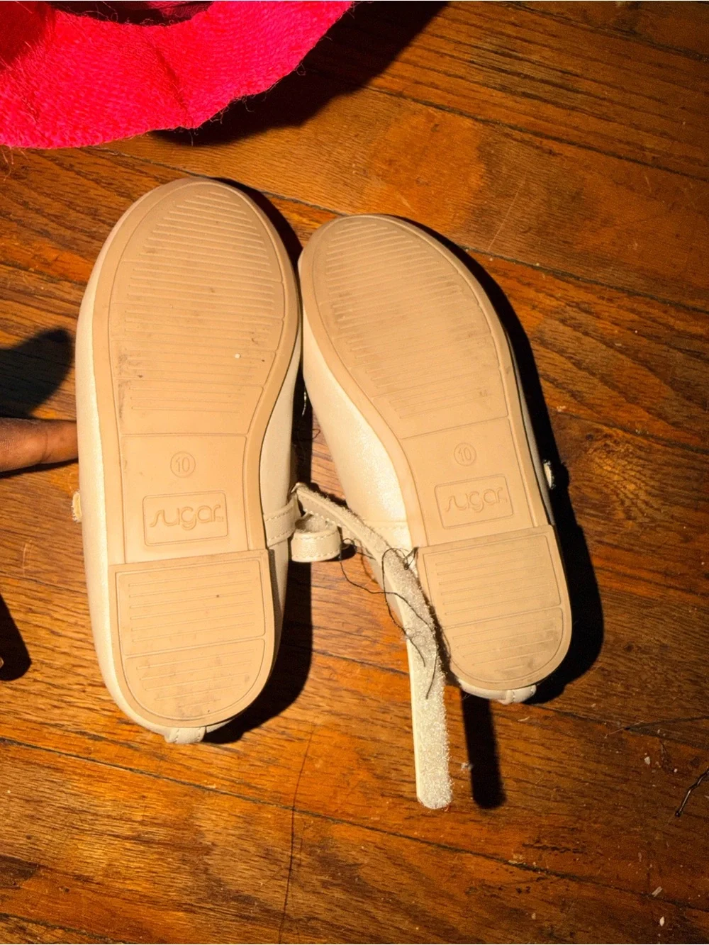 Sugar Girls Cream Glitter Bow Mary Jane Shoes